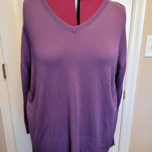 V Neck Purple Tunic